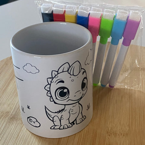 COLOR ME MUGS + 8 farbige, löschbare Magnetstifte im Set